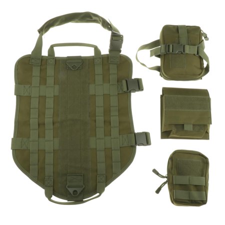 48cm Nylon Dog Vest With Detachable Pouches Dog Training Harness