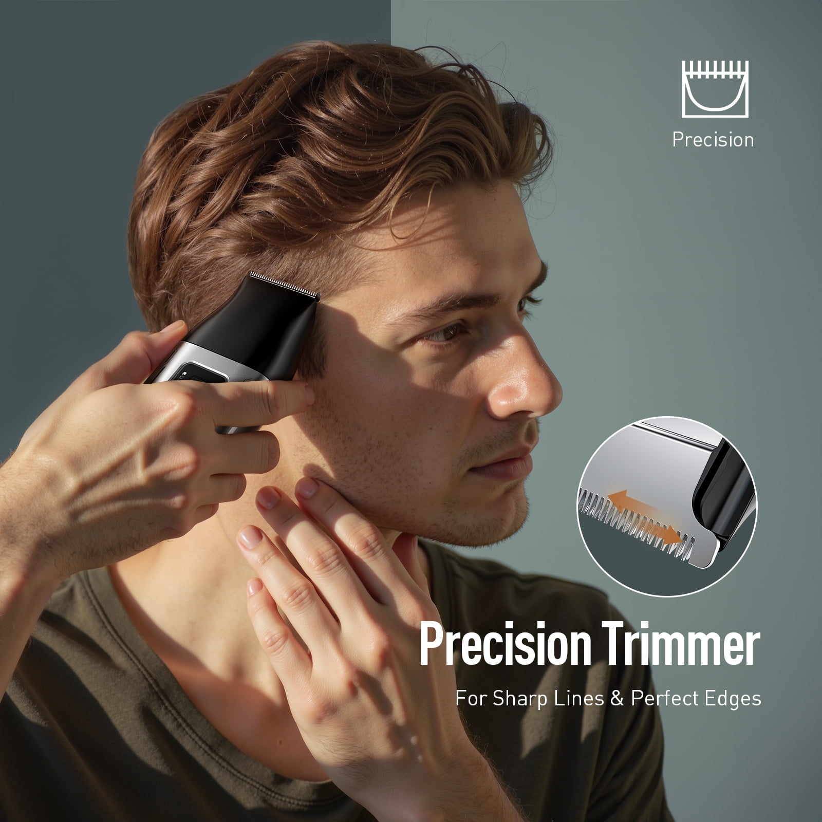 Nogroa Electric Shaver for Men: Replaceable 2 in 1 Shaver Trimmer - Mini Electric Foil Razor for Beard/Face Rechargeable USB-C - IPX7 Waterproof Professional Cordless Beard Trimmer for Travel & Home