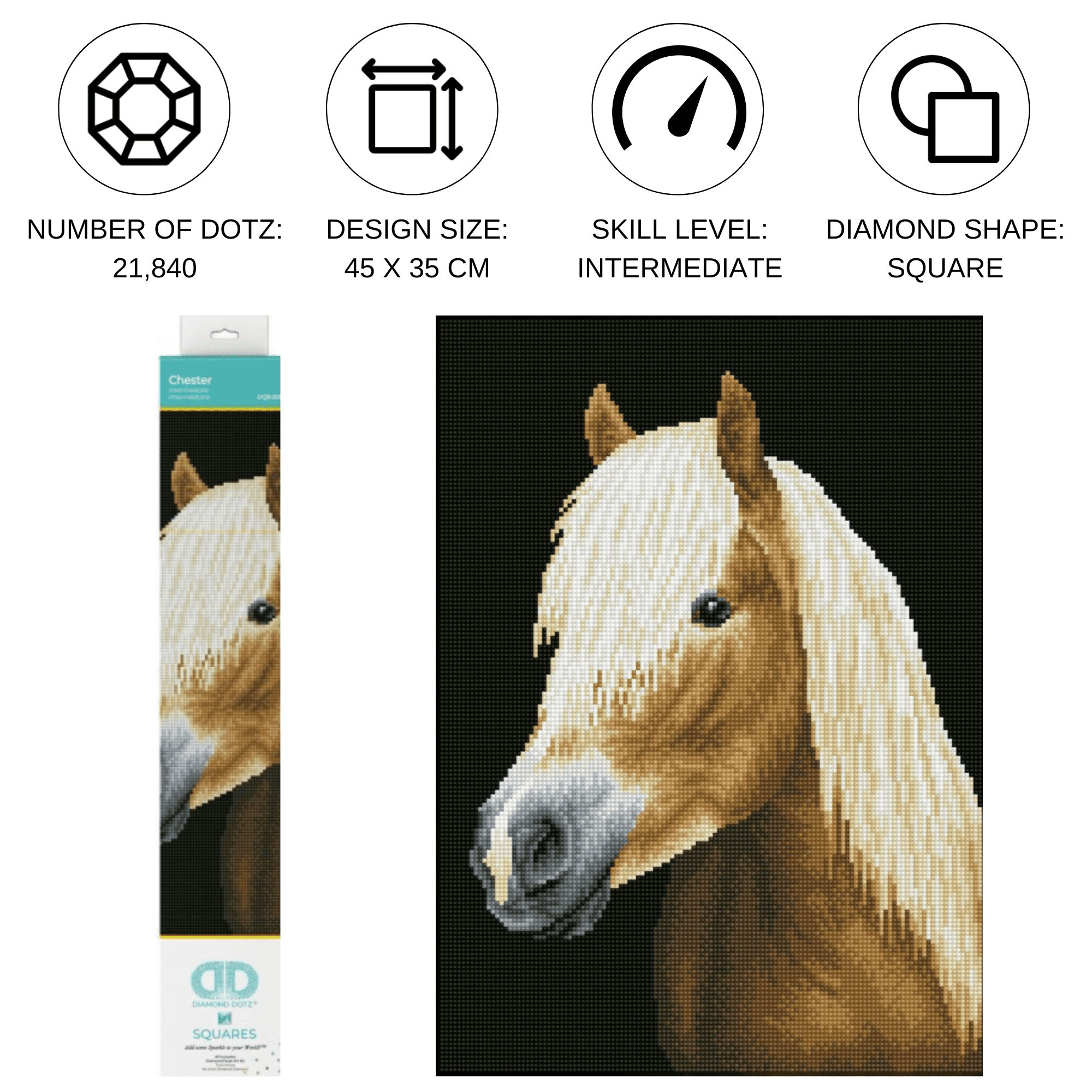DIAMOND DOTZ® Chester Horse Diamond Painting Kit - 18.5" x 13.4"