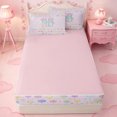 thumbnail image 4 of meiyoeat Gradient Personalized Monogram Zipper Twin Comforter Sets with Fitted Sheet and 2 Pillowcases,Balloon Rainbow Alphabet Initial Art Zipper Bedding Set For Girl,Pink Reversible,4 Pieces, 4 of 7