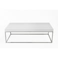 thumbnail image 2 of Zen 48 Inch Coffee Table, Rectangular White Lacquer Top, Chrome Steel Frame, 2 of 5