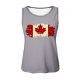 thumbnail image 4 of MIASHUI Camisole pour Femme Imprimé Drapeau du Canada Été Col Rond Sans Manches, Gris, G, 4 of 4