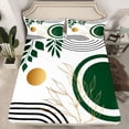 thumbnail image 2 of Castle Fairy Black Green Stripes Full Size Sheets,Minimalism Vintage Geometric Bed Sheets, 2 of 7