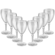 8.4 Oz - Unbreakable Stemmed Drinking Glasses (Set of 8), Shatterproof, Reusable, Stackable Plastic Wine Glasses, Dishwasher Safe, Perfect for Poolside, Indoor Outdoor, Camping
