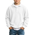 thumbnail image 3 of PureCasa Children's Sweatshirts 3-14 Years Waffle Knit Long Sleeve Sweatshirts Sports Button Collared Casual Pullover Outdoor Winter Tops, 3 of 10