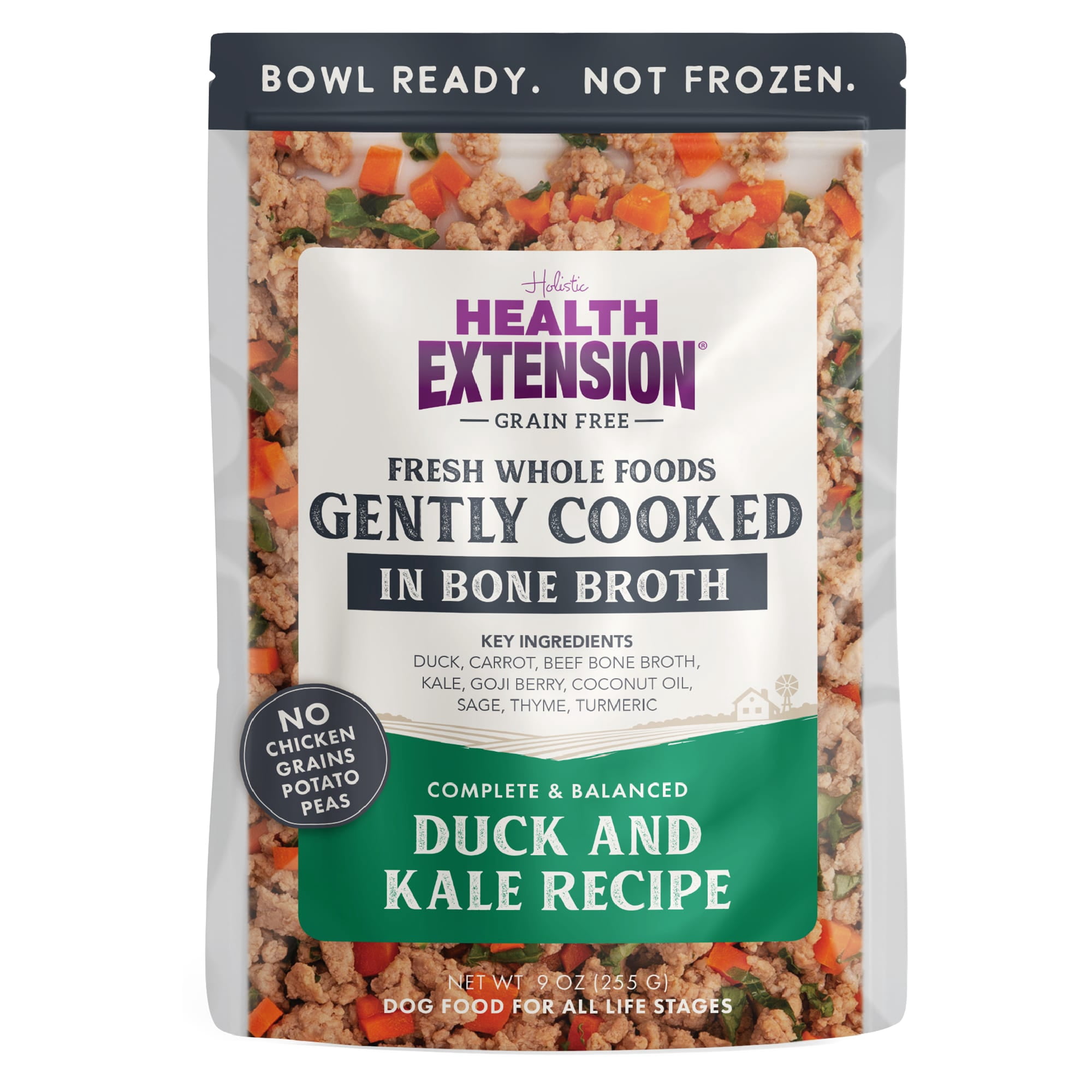 Health Extension Gently Cooked Grain Free Duck & Kale Recipe Wet Dog Food, 9 oz., Case of 10