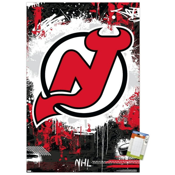 NHL New Jersey Devils - Maximalist Logo 23 Wall Poster, 22.375" x 34"