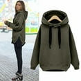 thumbnail image 2 of XIAOCHA Womens Hoodies Side Zippers Long Sleeve Solid Color Hooded Sweatshirt Loose Fit Trendy Drawstring Sport Hoodeie Top Streetwear Green, 2 of 5