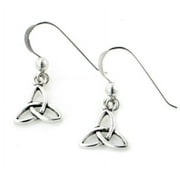 SILVER INSANITY Small Celtic Trinity Knot Symbol Sterling Silver Hook Earrings