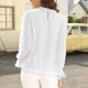 thumbnail image 3 of Blusa de gasa para mujer Camisas de cuello con volantes de manga larga Tops casuales de otoño, 3 of 4