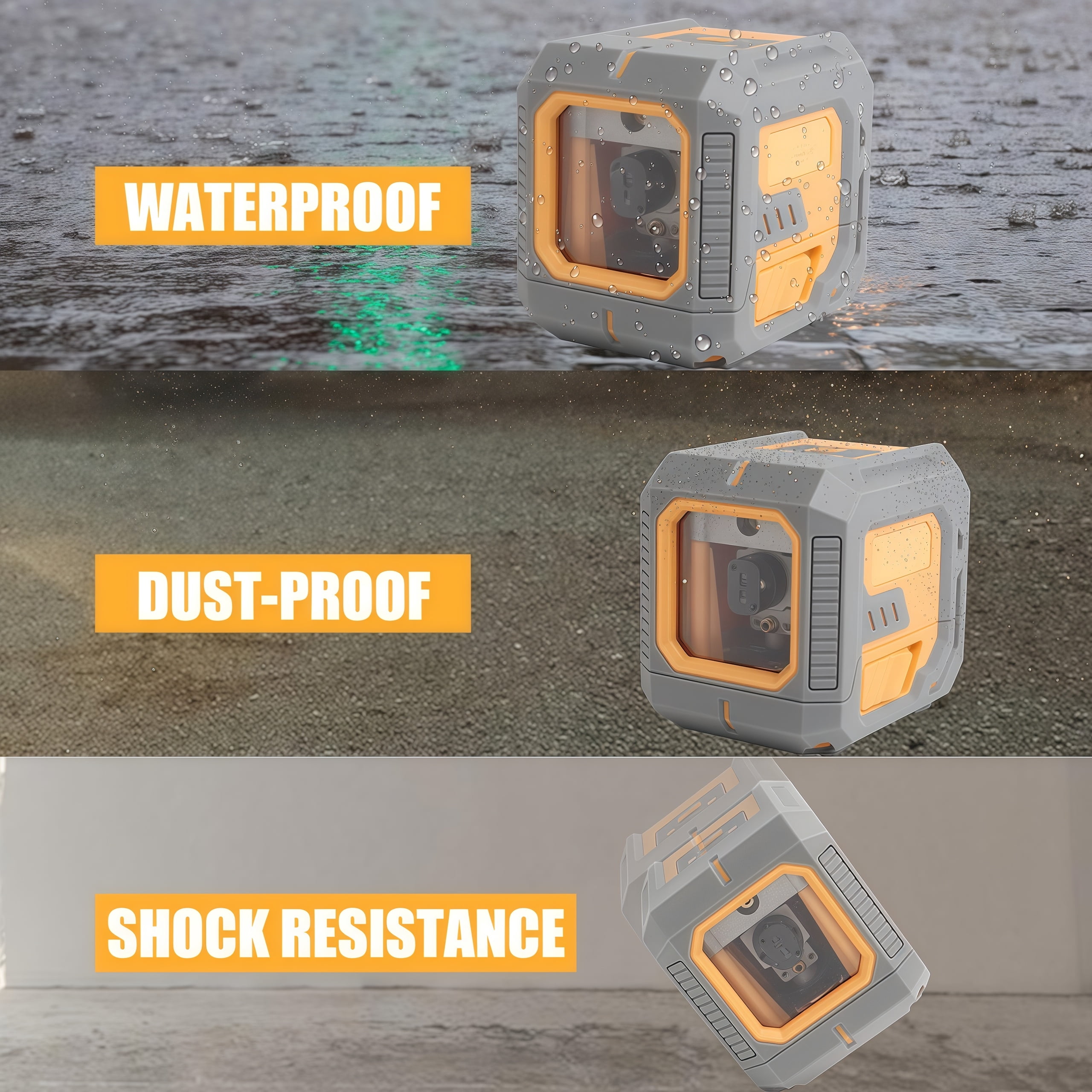 Laser Level, 100ft/30m, IP54 Waterproof, with Self-leveling and Manual Mode, Brightness Adjustment, Including Magnetic Bracket, Target Plate, 2 AA Batteries and Oxford Bag