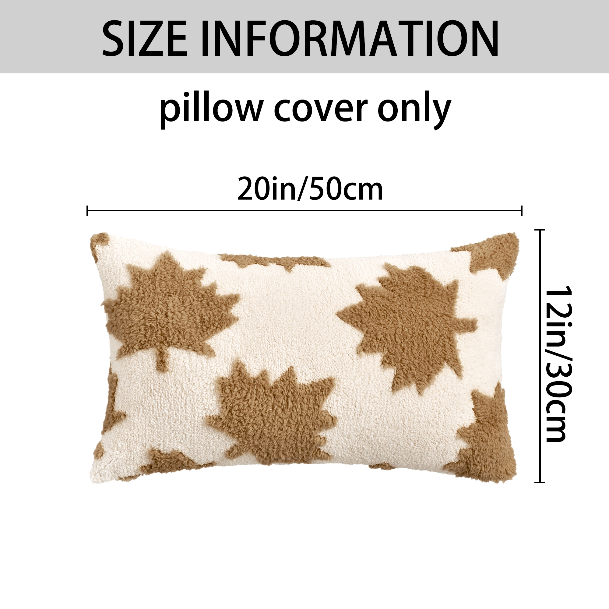 Unique Bargains Pack of 2 Maple Leaf Jacquard Throw Pillow Covers 20"x12" Brown