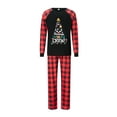 thumbnail image 6 of Elippeo Christmas Family Pajamas Matching Set Letter Print Long Sleeve Tops and Plaid Pants Sleepwear, 6 of 10