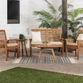 thumbnail image 3 of 5-Piece Solid Acacia Wood Outdoor Conversation Set in Brown, 3 of 6