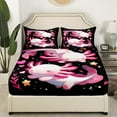 thumbnail image 3 of Erosebridal Pink Axolotl Bed Sheets Set Twin Size, Cartoon Animal Bed Sheets Twin, Dreamy Galaxy Stars Twin Sheet Sets, Breathable Bedroom Decorative, 3pcs, 3 of 7