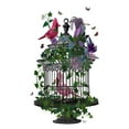 thumbnail image 2 of Fab Funky 12x14 Black Ornate Wood Framed with Double Matting Museum Art Print Titled - Flower Birdcage 1, 2 of 4