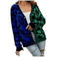 thumbnail image 1 of 2025 Leopard Print Button Up Knit Coat Long Sleeved Jacket for Long Cardigans for Women Cable Knit Women Cable Knit Coat Long Plus Size Coats Studio Works, 1 of 7
