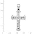 thumbnail image 2 of Pendentif Breloque Collier Croix Sainte Seigneur Jésus-Christ Réversible en Or Blanc 14k Religieux Latin, 2 of 6