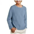 thumbnail image 3 of PEASKJP Boys Shirts Boys' Long Sleeve Soft Basic T-Shirt,Light Blue 5-6 Years, 3 of 7