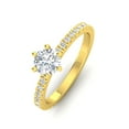 thumbnail image 3 of Certified 1.00 Carat TW Round Natural Diamond Engagement Rings in 14k Yellow Gold, 3 of 5