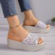 thumbnail image 5 of Bmisegm Ladies Fashion Thick Bottom Slope Heel Slippers Women Fish Mouth Mesh One Word Sandals Slippers Sandals Women Summer Silver 8.5, 5 of 5