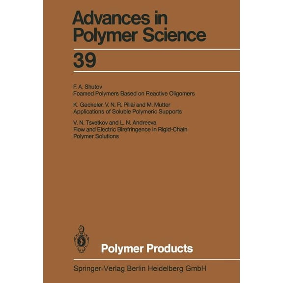 Advances in Polymer Science Polymer Products, Book 39, (Paperback)