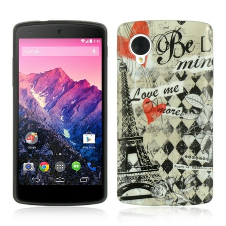 Insten TPU Imd Design Rubber Skin Gel Back Shell Case Cover For LG Google Nexus 5 D820 - Paris (Google Nexus 5 Best Price Uk)