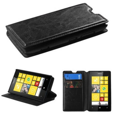 Nokia 520 Lumia MyBat MyJacket Wallet, Black (Nokia Lumia Best Model)