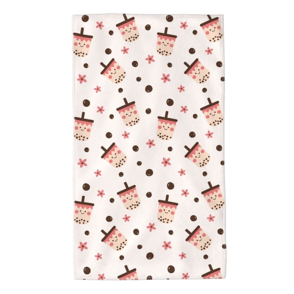Balery Milk Tea Toalla de Microfibra Premium con Estampado – 27.5x16 pulgadas, Alta Absorción, Suave y Aterciopelada, Secado Rápido