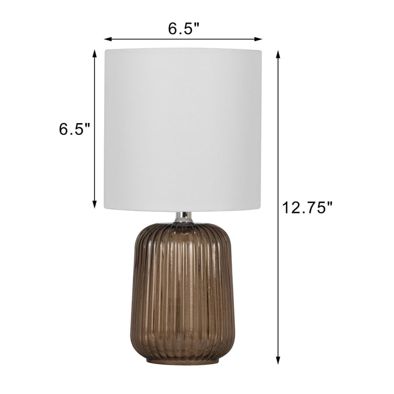 12.75-Inch Brown Glass Table Lamp photo 5