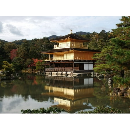 canvas print japan asia kyoto kinkaku-ji temple far east stretched canvas 10 x 14