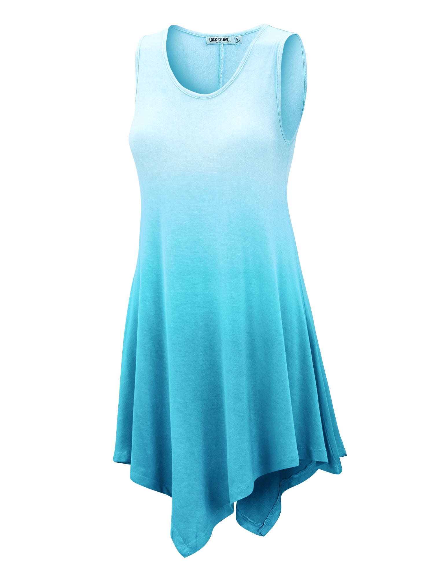 Made by Johnny - MBJ WT1053 Womens Round Neck Ombre Sleeveless Tunic ...