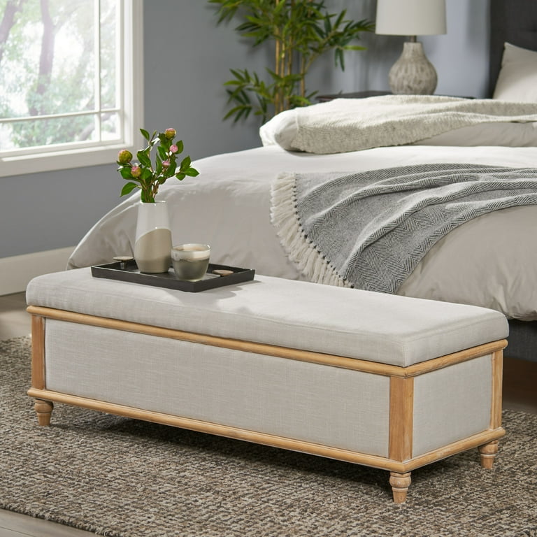 Christopher knight home armed fabric storage outlet ottoman bench