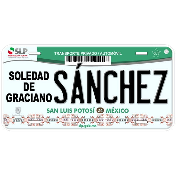 Soledad de Graciano Sanchez San Luis Potosi Mexico Novelty Car License Plate