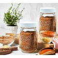 thumbnail image 2 of Regular Mouth Mason Jars 16 oz - (2 Pack) - Ball Regular Mouth 16-Ounces Pint Mason Jars with White M.E.M Food Storage Plastic Lids, 2 of 3