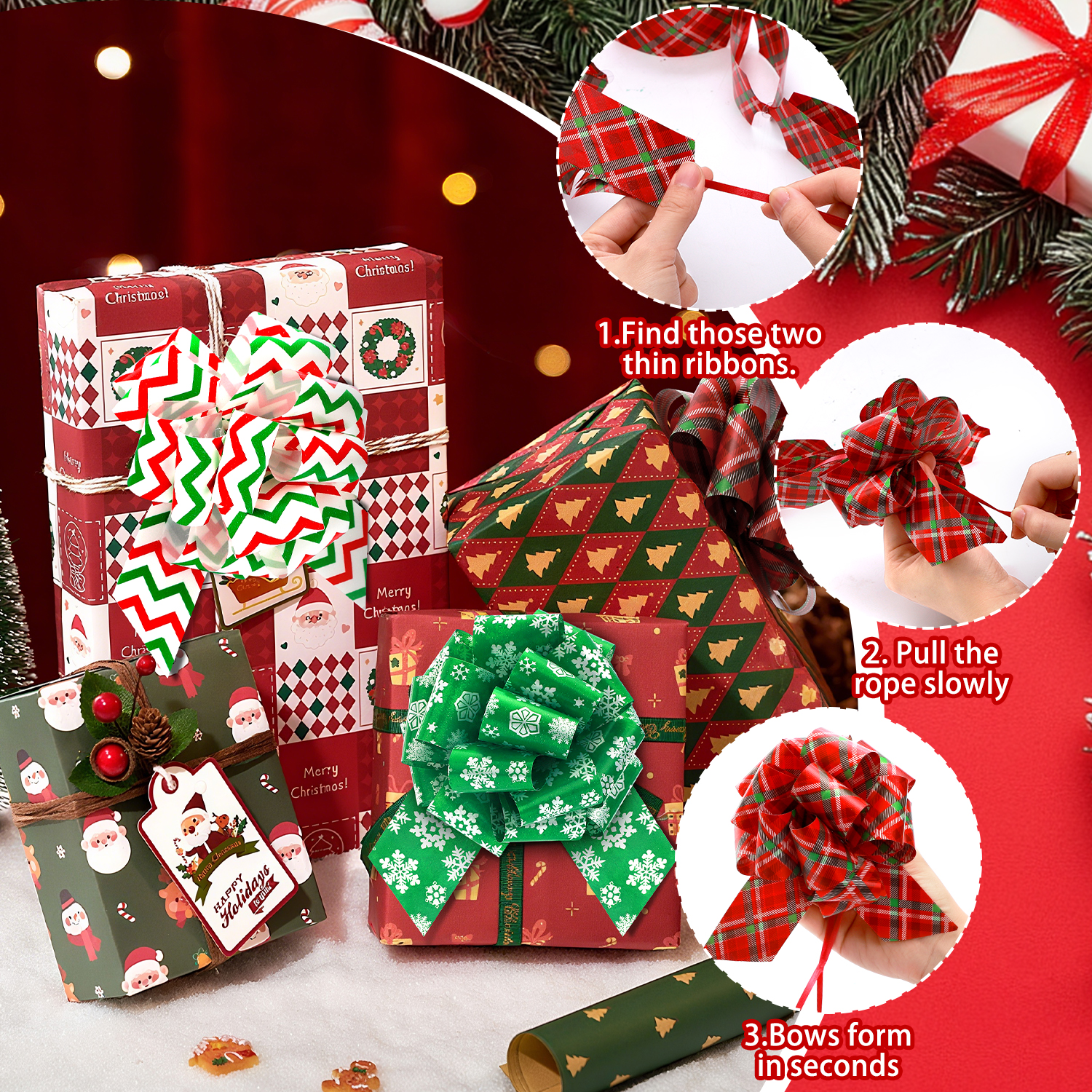 Ayieyill 12-Piece Christmas Pull Bows photo 6