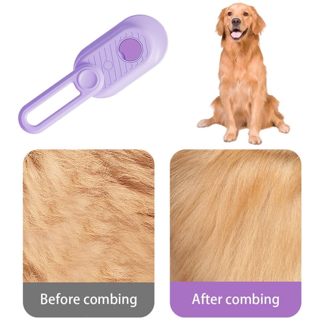 Peine Suave Recargable para El Cuidado Gatos Y Con Pulverizador Eléctrico (púrpura)