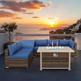 thumbnail image 6 of Homrest 50 inch Fire Pit Table,Aluminum table top,propane,Gray and Brown Half-Round Rattan, 6 of 10