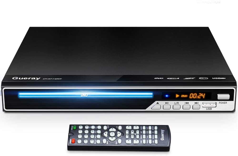 Gueray DVD Player, All Region Free DVD CD Recorded Disc Player with HDMI/AV Output, HD 1080P