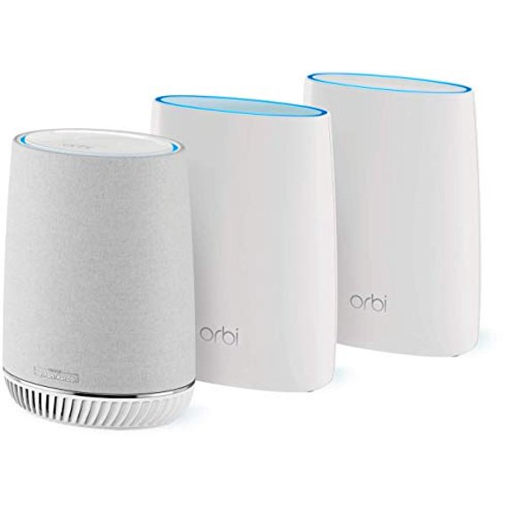 Orbi Mesh WiFi System with Satellite and Orbi Voice Smart Speaker by NETGEAR