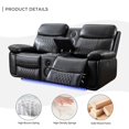 thumbnail image 4 of Power Loveseat Recliner Chair Sofa with Speaker for Living Room Faux Leather Electric 2 Seater Black Home Theater Seating Doubler Reclining Sofa with Hidden Storage,LED Lights,USB Port,Cup Holders, 4 of 7