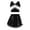 Black, variant on iiniim Kids Girls Sequined Cheerleading Uniform Tank Crop Top with Pleated Skirt Set Cheer Costume