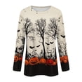 thumbnail image 5 of Halloween Crewneck Sweatshirt for Women 2026 Long Sleeve Funny Graphic T-Shirt Casual Tunic Tops Adult, 5 of 6