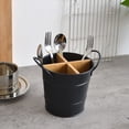 thumbnail image 4 of Kitchen Cutlery Organizer Knife Stand Storage Holder Separate Spoon Fork Chopstick Kitchenware Cooking Tool Bucket Black, 4 of 5