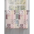 thumbnail image 5 of Boho Spring Floral Bathroom Window Curtain, Vintage Flowers Patchwork Plaid Pink Light Filtering Coffee Kitchen Curtains, Bedroom Living Room Curtains 2 Panel 84"x45", 5 of 6