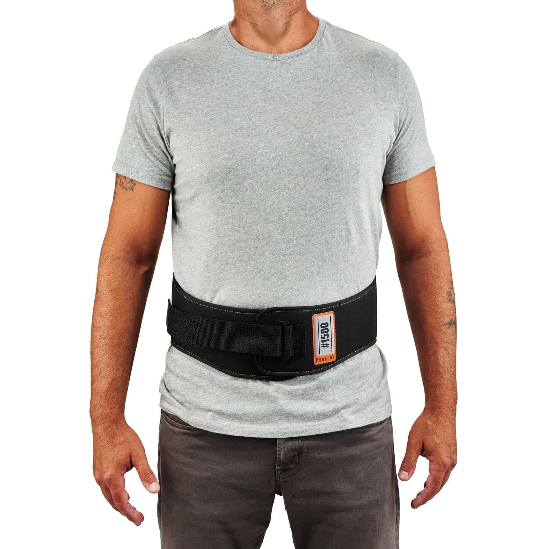 Ergodyne ProFlex® 1500 Weight Lifters Style Back Support Brace, Black, L