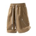 thumbnail image 2 of Yaoyar Mens Loose Sporty Shorts Casual Summer Beach Shorts Elastic Waist Drawstring Cargo Pants with Multiple Pockets, 2 of 6