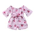 thumbnail image 4 of Minnieouse Pelele con estampado de flores para niñas pequeñas, mono, traje de verano, ropa de 6 a 12 meses conjuntos de ropa Rosa roja 110cm Minnieouse AP002300-04, 4 of 6