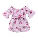 thumbnail image 3 of Qarigey Pelele con estampado de flores para niñas pequeñas, mono, traje de verano, ropa de 6 a 12 meses conjuntos de ropa Rosa roja 110cm Qarigey AP002300-04, 3 of 6
