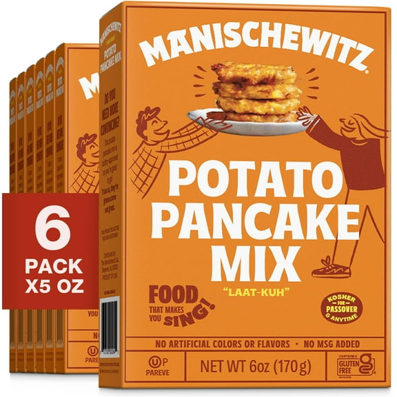 Manischewitz Sweetened Potato Pancake OIF8 Mix, Zero MSG, Gluten Free, 6 Oz (Pack of 6)